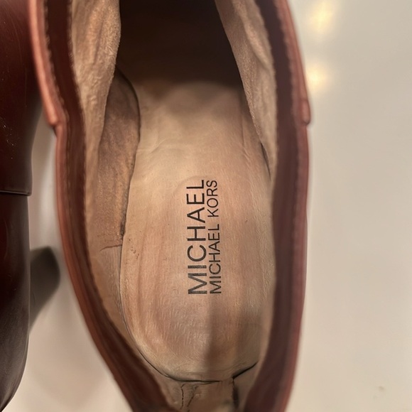 MICHAEL KORS Brown Leather platform ankle boots size 9.5 - Picture 8 of 16